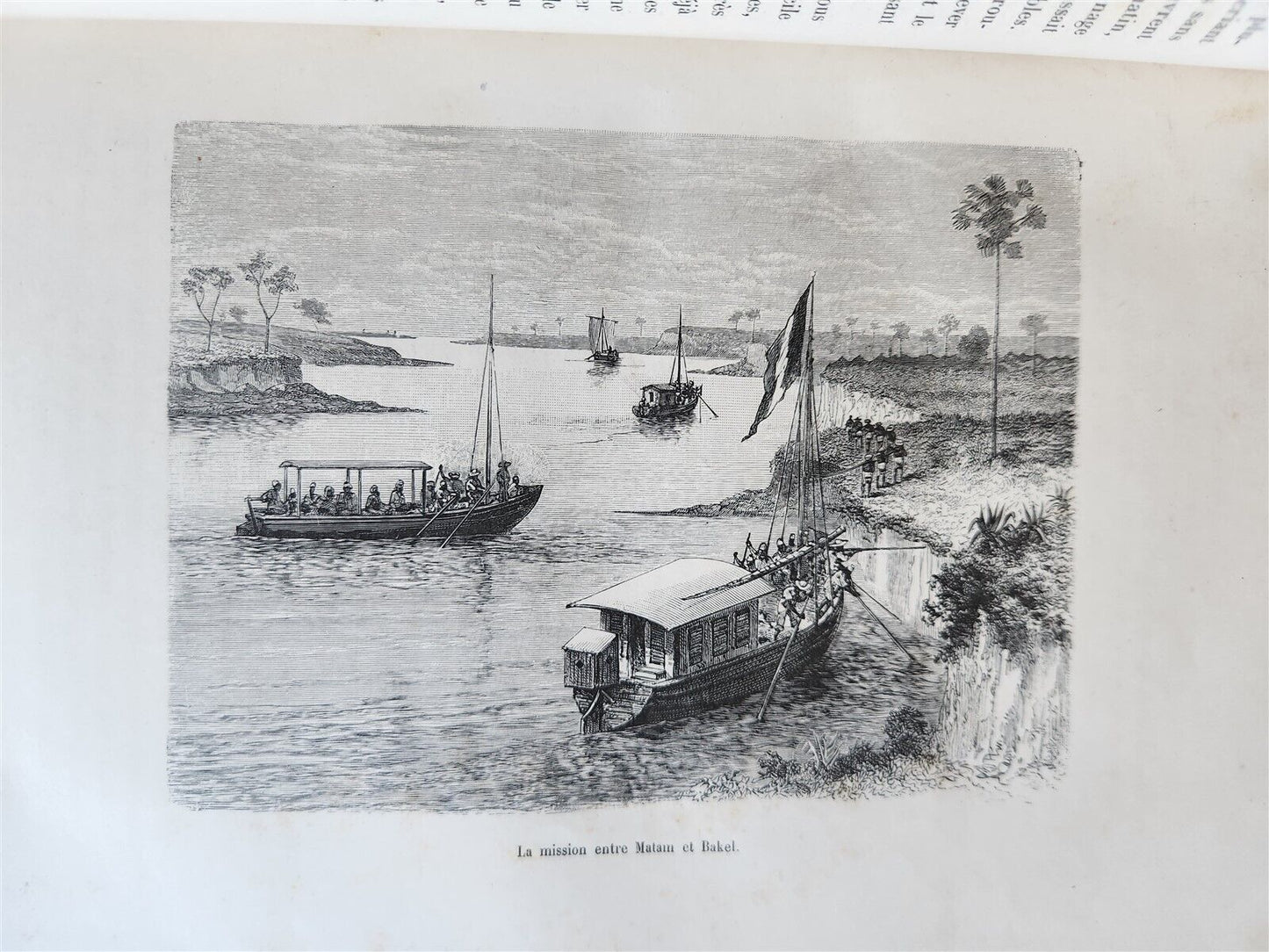 1885 AFRICA EXPLORATION VOYAGE SOUDAN FRANCAIS Haut-Niger antique ILLUSTRATED