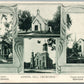 AMBOY IL CHURCHES ANTIQUE POSTCARD