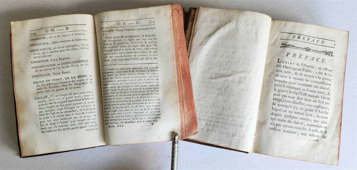 1775 DICTIONARY of HIPPIATRY CAVALRY HORSE RIDING 2 VOLUMES antique in FRENCH