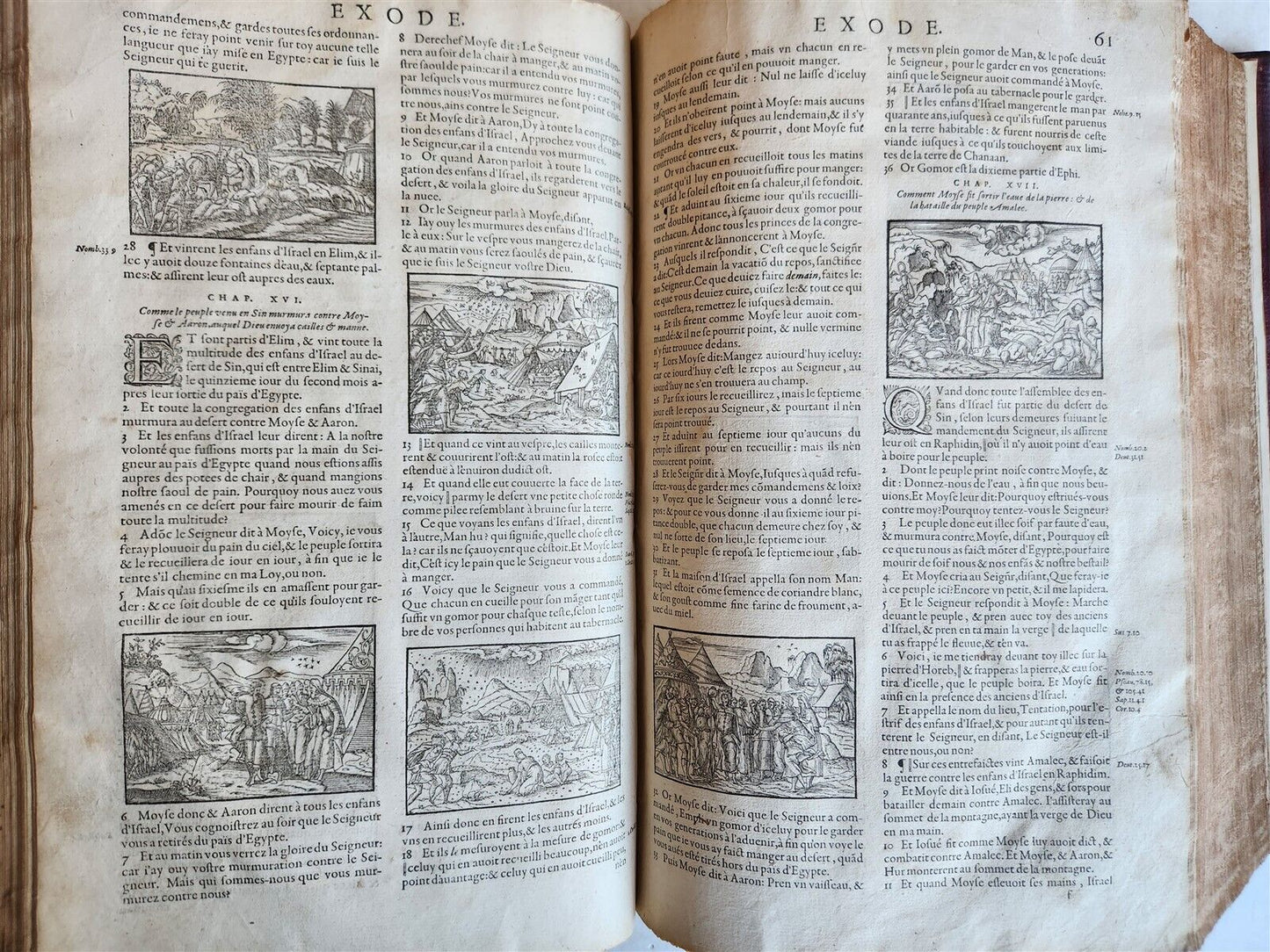 1578 BIBLE in FRENCH ILLUSTRATED antique MASSIVE FOLIO 16th CENTURY