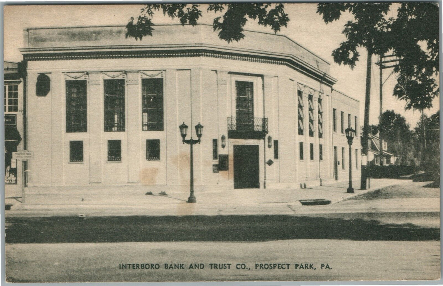 PROSPECT PARK PA INTERBORO BANK ANTIQUE POSTCARD