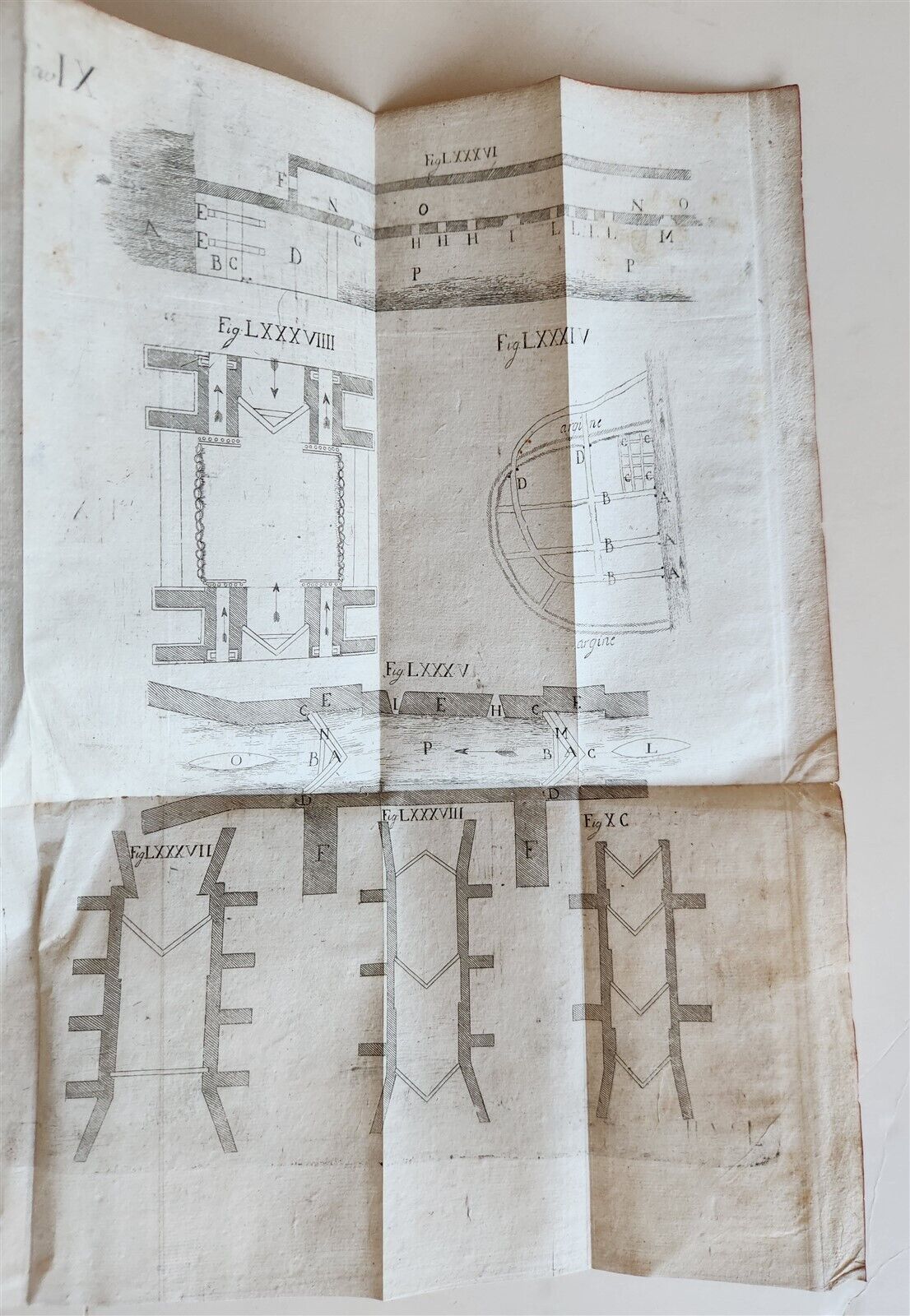 1791 ARCHITECTURE & SURVEYING 3 VOLUMES ILLUSTRATED antique in ITALIAN