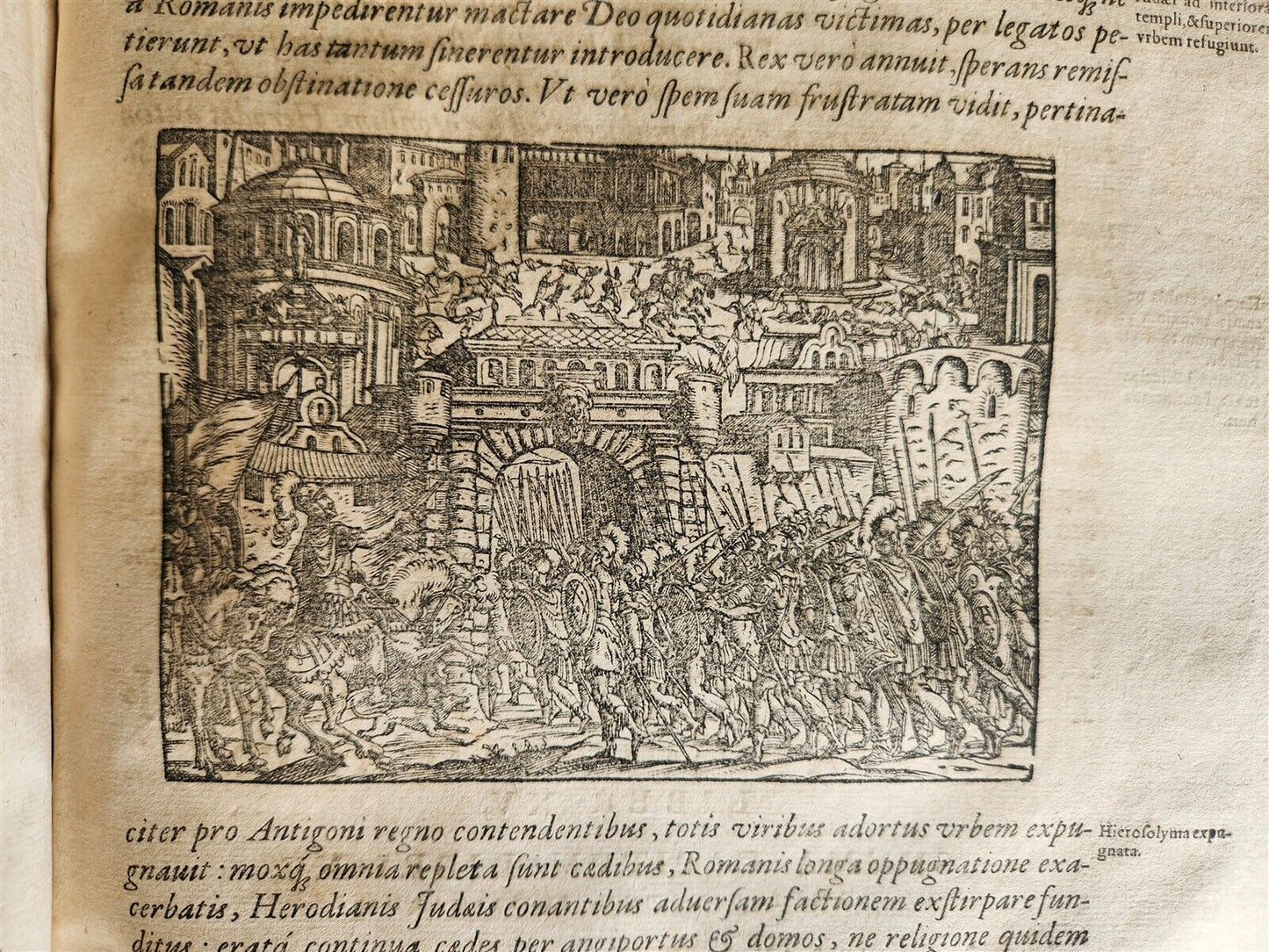 1580 FLAVIUS JOSEPHUS BEAUTIFULLY ILLUSTRATED MASSIVE FOLIO antique Judaica RARE