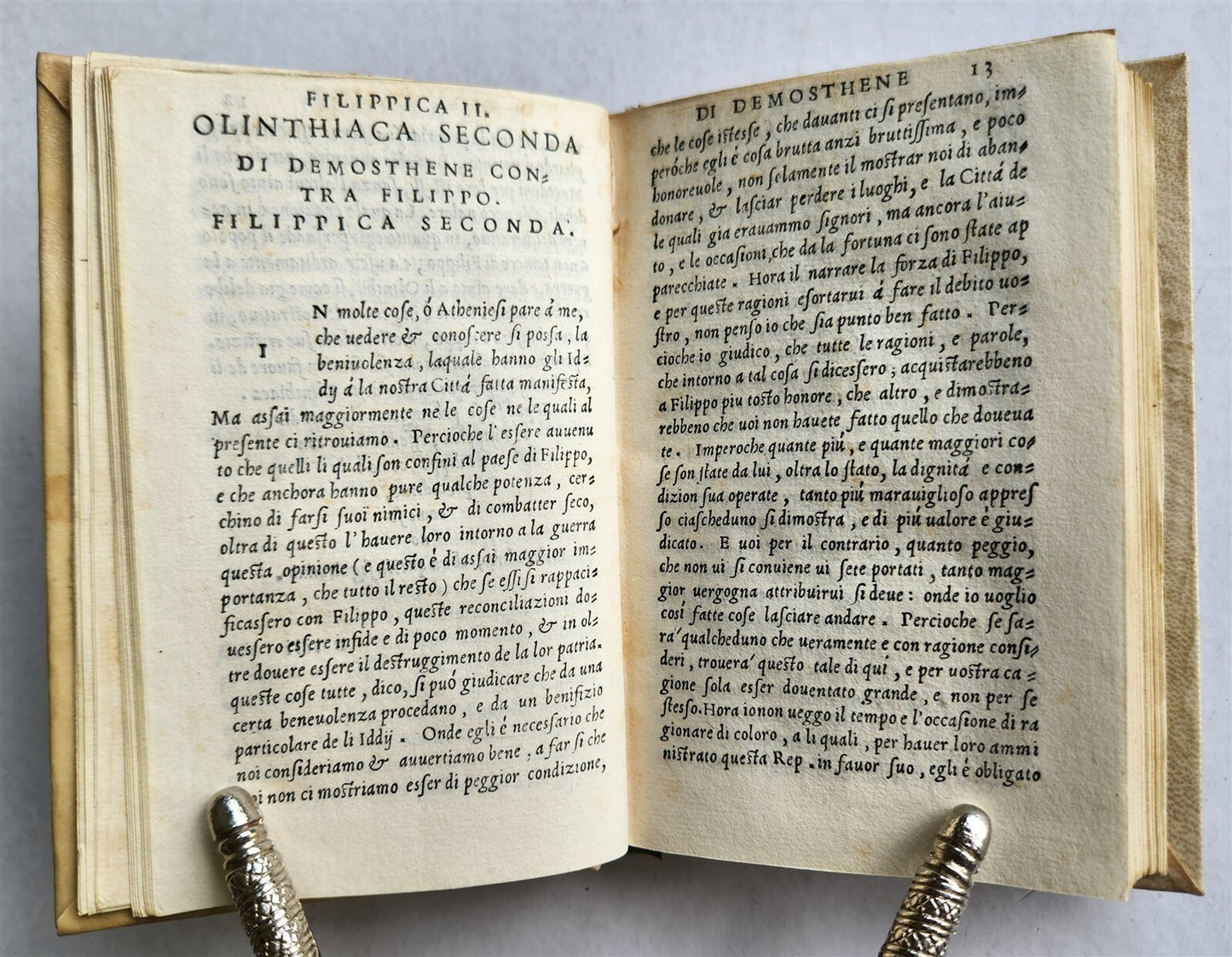 1550 DEMOSTHENES Eleven Philippics in ITALIAN antique 16 C. Le Undici Filippiche
