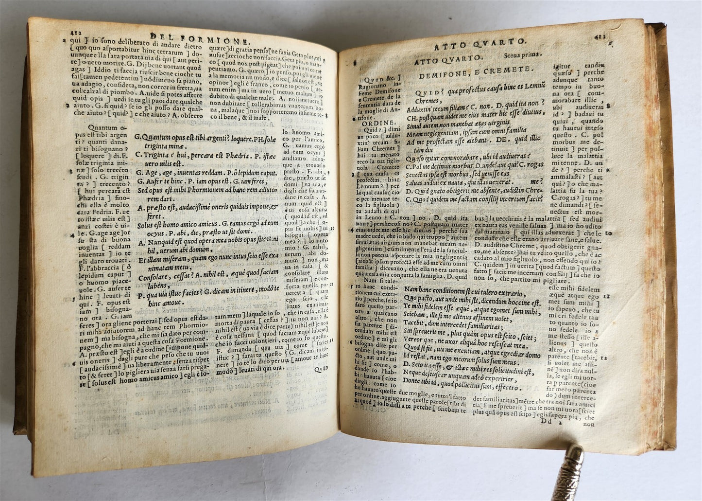1558 TERENCE in ITALIAN antique 16th CENTURY vellum
