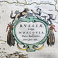 1640 RUSSIA MOSCOVIA MAP by WILLEM BLAEU antique AUTHENTIC hand colored