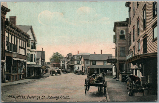 ATHOL MA EXCHANGE STREET ANTIQUE POSTCARD