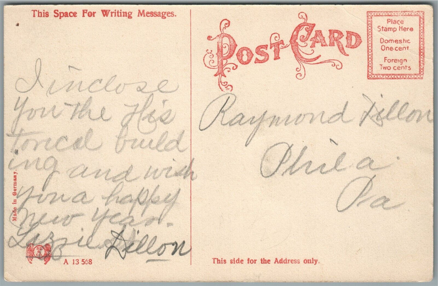 DOYLESTOWN PA HISTORICAL BUILDING ANTIQUE POSTCARD