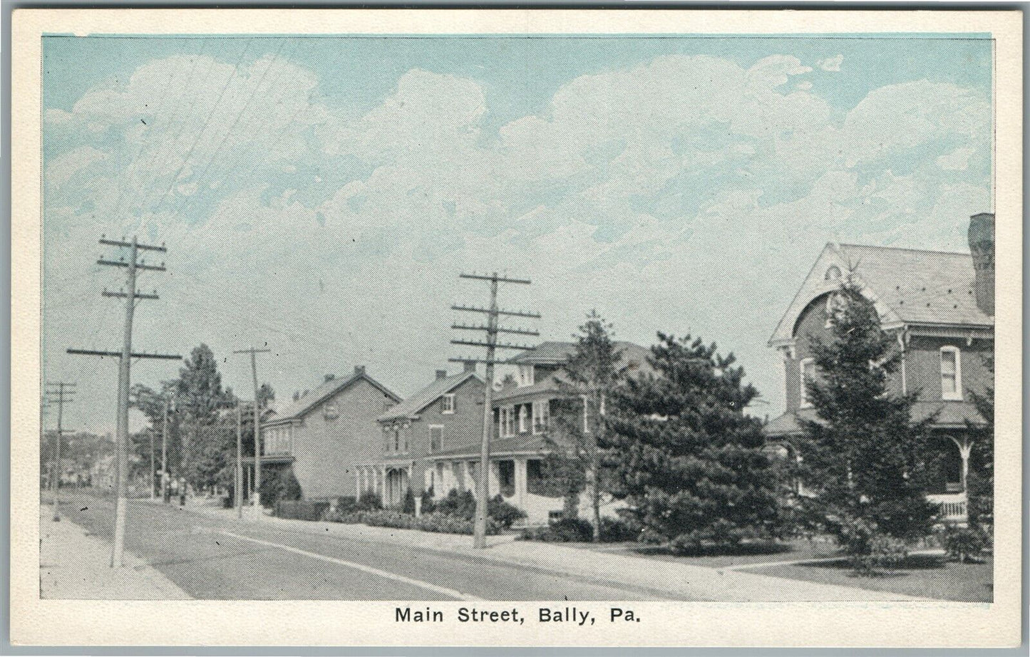 BALLY PA MAIN STREET ANTIQUE POSTCARD