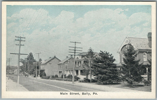BALLY PA MAIN STREET ANTIQUE POSTCARD
