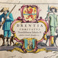 1640 Overijssel NETHERLANDS MAP by WILLEM BLAEU antique AUTHENTIC handcolored