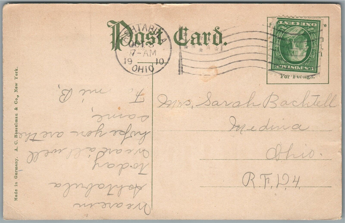 ASHTABULA OH RAILROAD STATION RAILWAY DEPOT ANTIQUE POSTCARD
