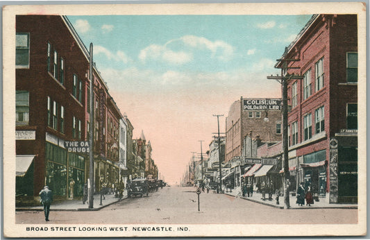 NEWCASTLE IN BROAD STREET ANTIQUE POSTCARD