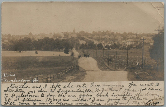 DOYLESTOWN PA GENERAL VIEW ANTIQUE REAL PHOTO POSTCARD RPPC