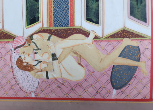 KAMASUTRA INDIAN INK & WATERCOLOR DRAWING vintage