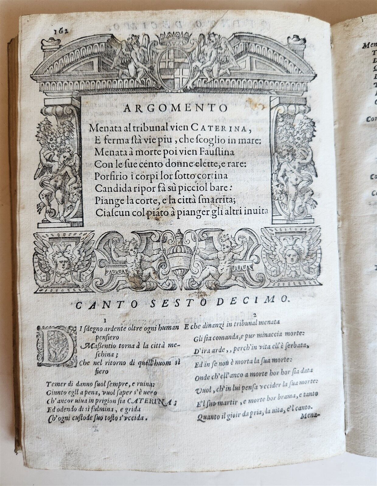 1595 CATERINA (of SPAIN) MARTIRIZATA POEMA SACRO antique VELLUM POETRY 16th CENT