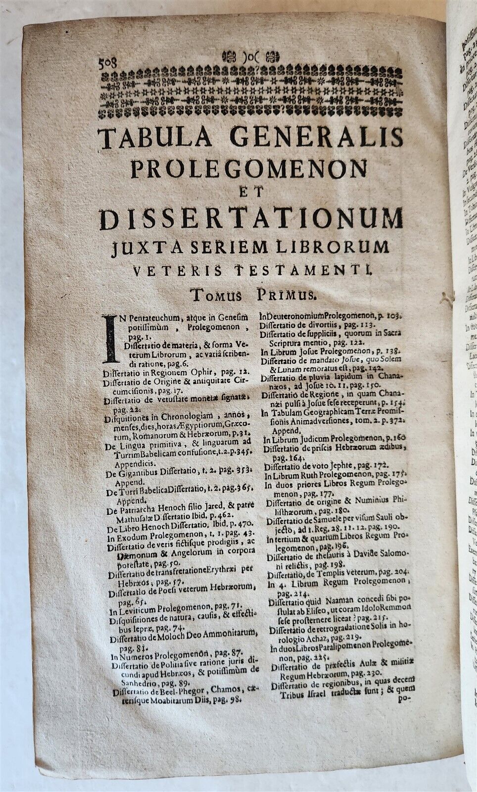 1732 PROLEGOMENA et DISSERTATIONES by AUGUSTINO CALMET antique FOLIO theology