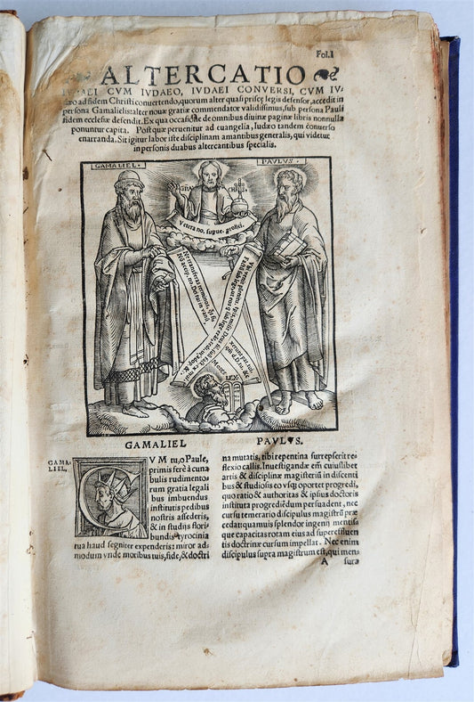 1537 ALTERCATIO SYNAGOGAE et ECCLESIA antique 16th CENTURY in LATIN Judaica