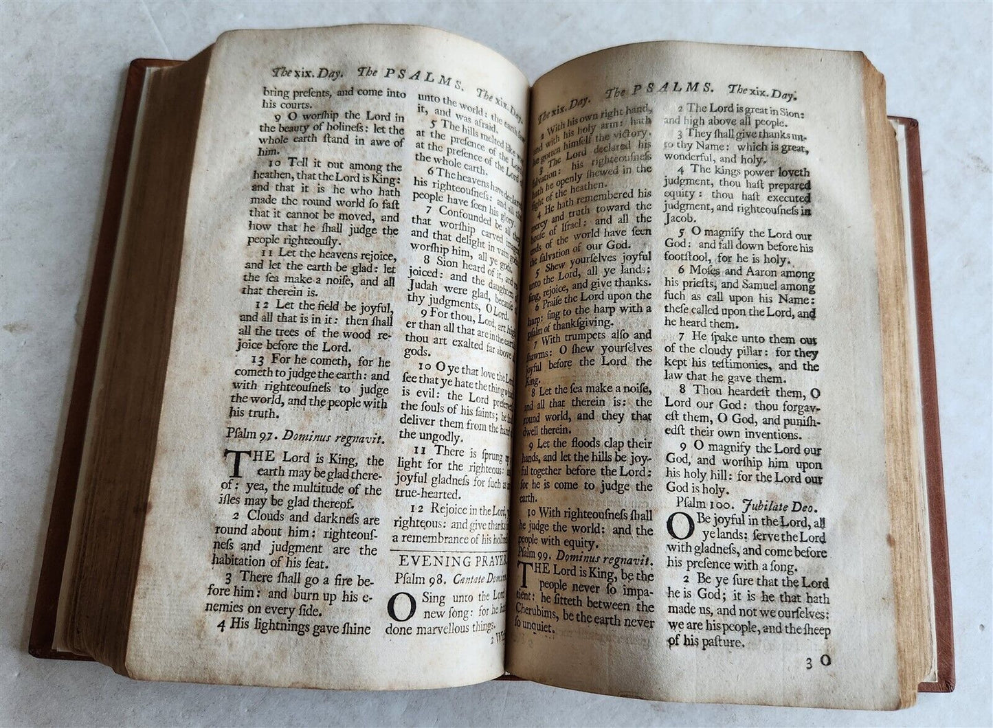 1756 BOOK of COMMON PRAYER w/ PSALTER in ENGLISH antique