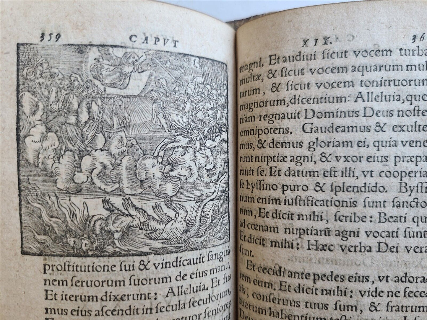 1575 APOCALYPSE COMMENTARY by D. Chytraeus ILLUSTRATED antique pigskin BINDING