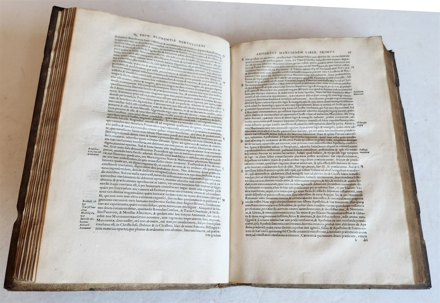 1545 TERULLIAN THEOLOGY in LATIN antique 16th CENTURY FOLIO PIGSKIN BOUND