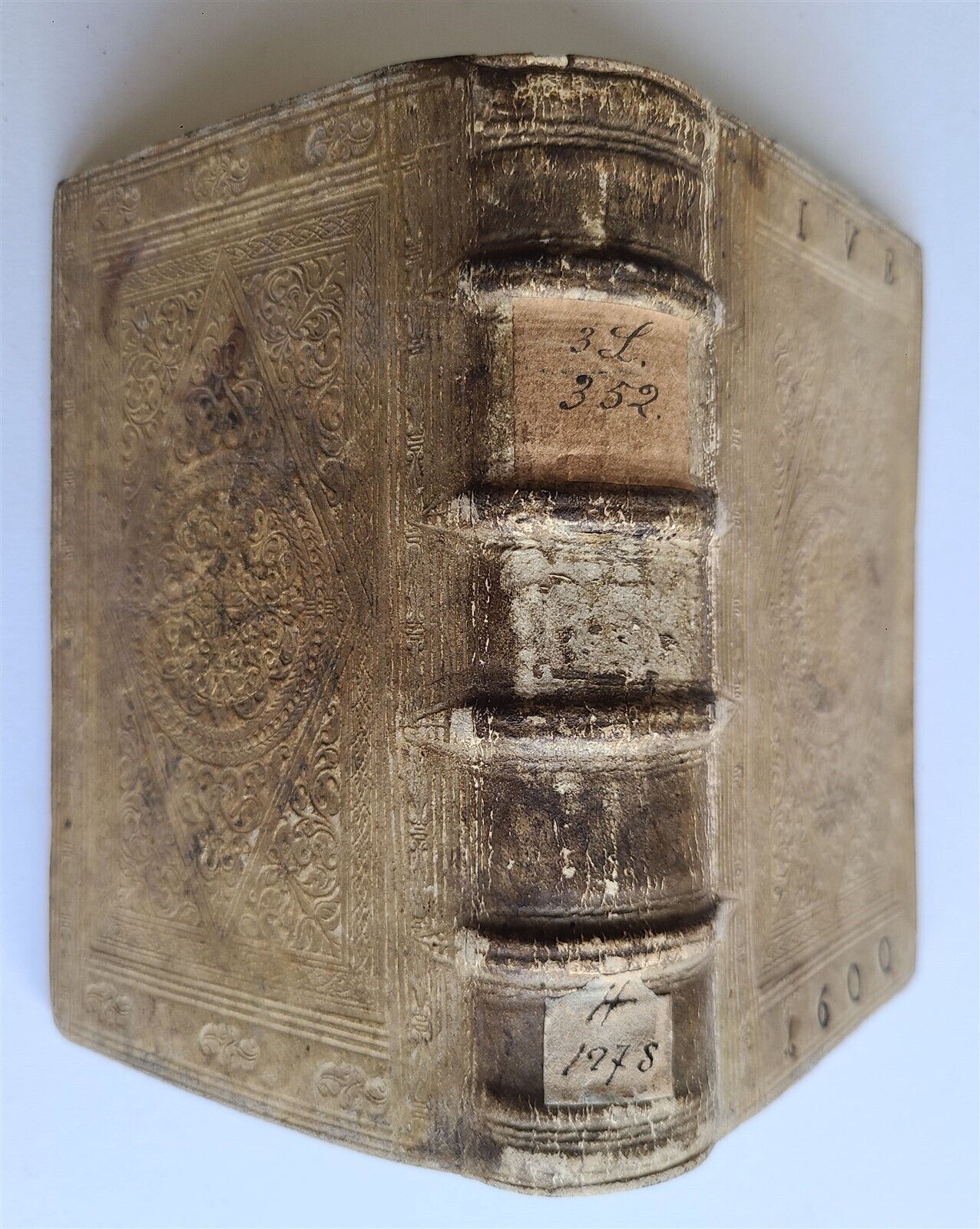 1586-1593 LAW BOOK by CAESARIS CONTARDI antique FINE HAND TOOLED PIGSKIN BINDING