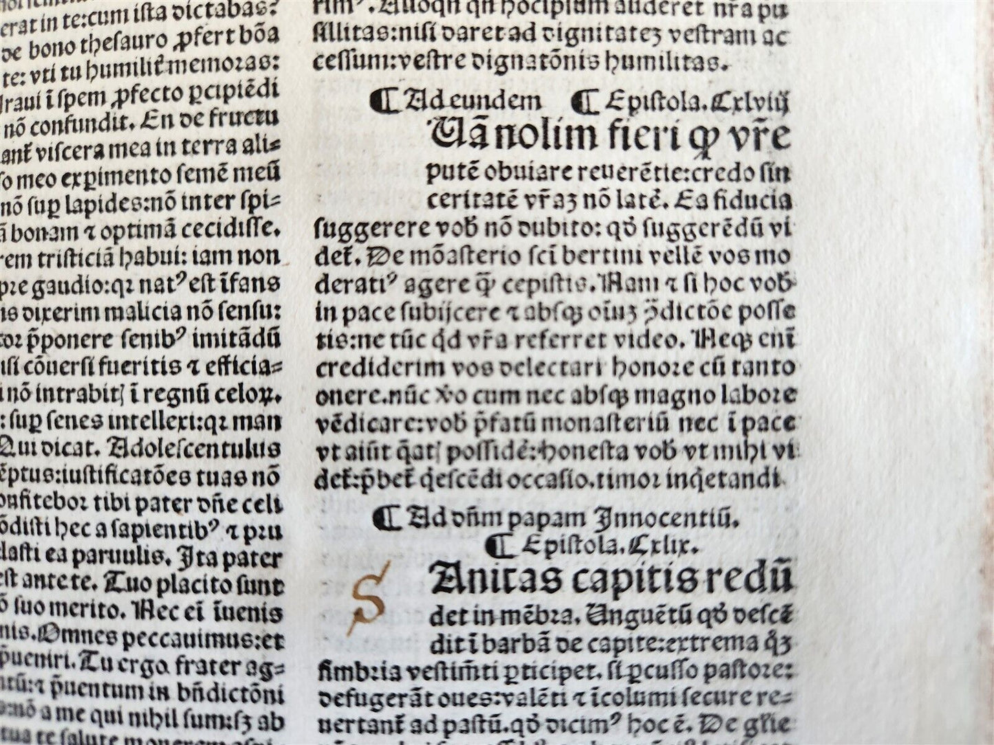 1494 INCUNABULA Bernardus Claravallensis EPISTOLAE antique 15th CENTURY rare