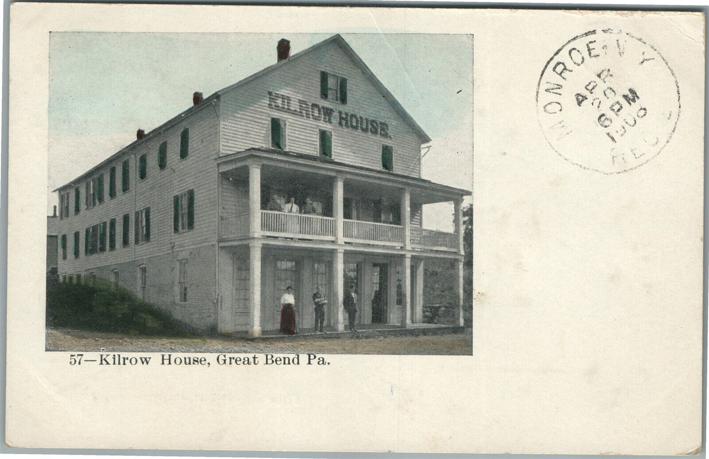 GREAT BEND PA KILROW HOUSE ANTIQUE POSTCARD