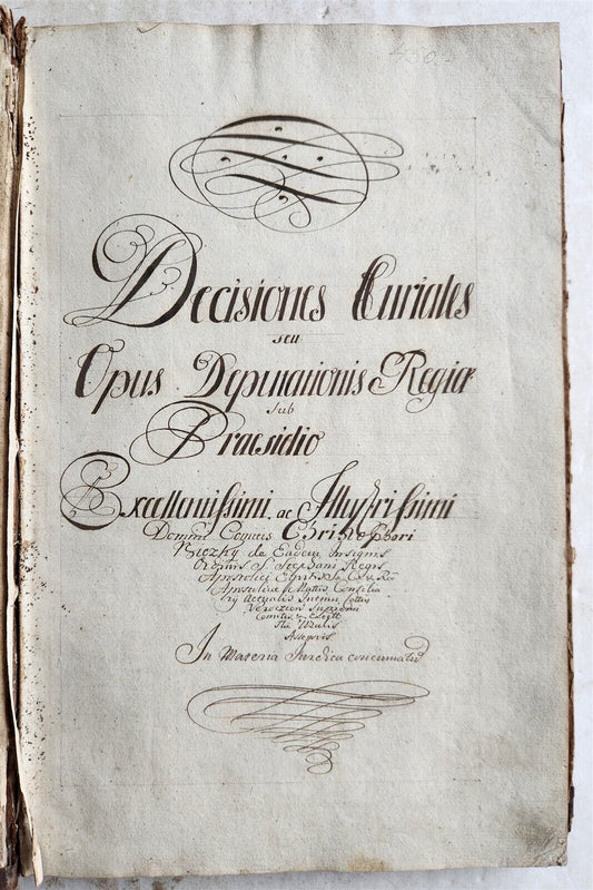 1769 LAW MANUSCRIPT in LATIN antique FOLIO 200 pages COURT DECISIONS