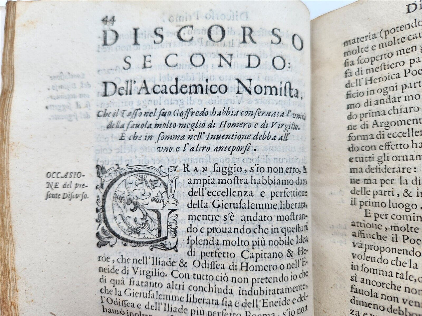 1607 COMPARATIONE DI HOMERO VIRGILIO e TORQUATO by PAOLO BENI antique