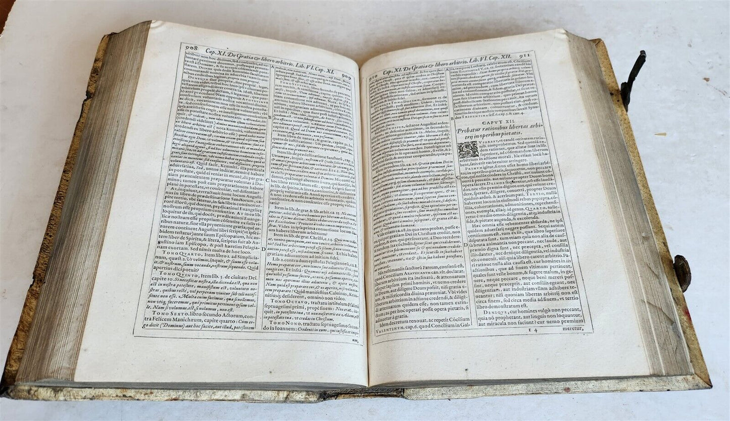 1593 DISPUTATIONES AGAINST HERETICS ROBERTI BELLARMINI antique PIGSKIN FOLIO v.3