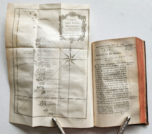 1750 HISTOIRE des VOYAGES antique illustrated PAUL CAERDEN GOA MALDIVES TRAVELS