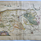 1640 EAST FLANDERS BELGIUM MAP by WILLEM BLAEU antique AUTHENTIC hand colored
