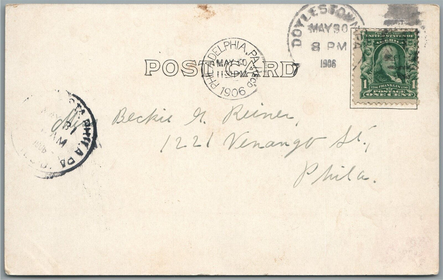 DOYLESTOWN PA ST.PAUL'S LUTHERAN CHURCH ANTIQUE POSTCARD