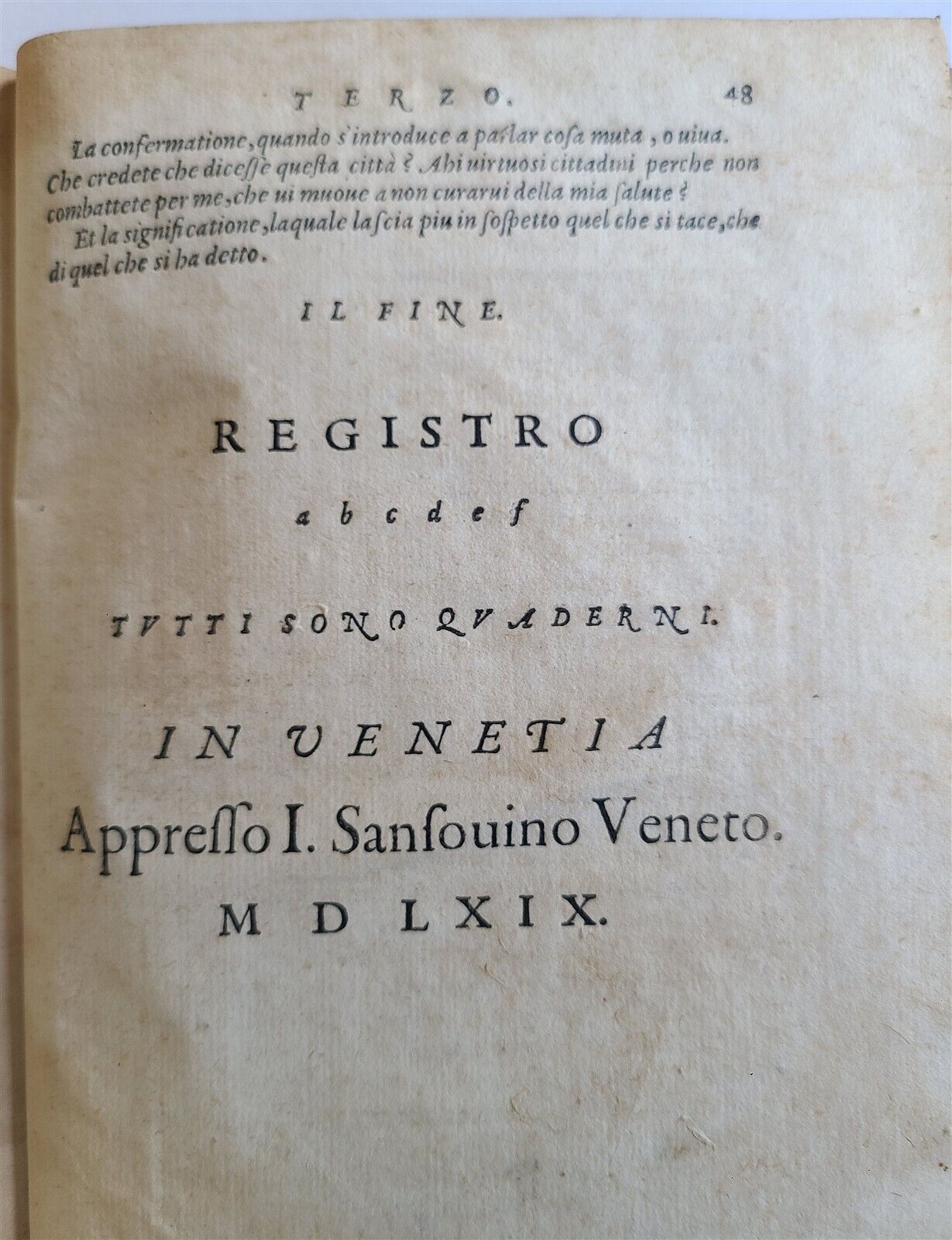 1569 ORATIONS by MANY ILLUSTRIOUS MEN - FRANCESCO SANSOVINO antique VELLUM