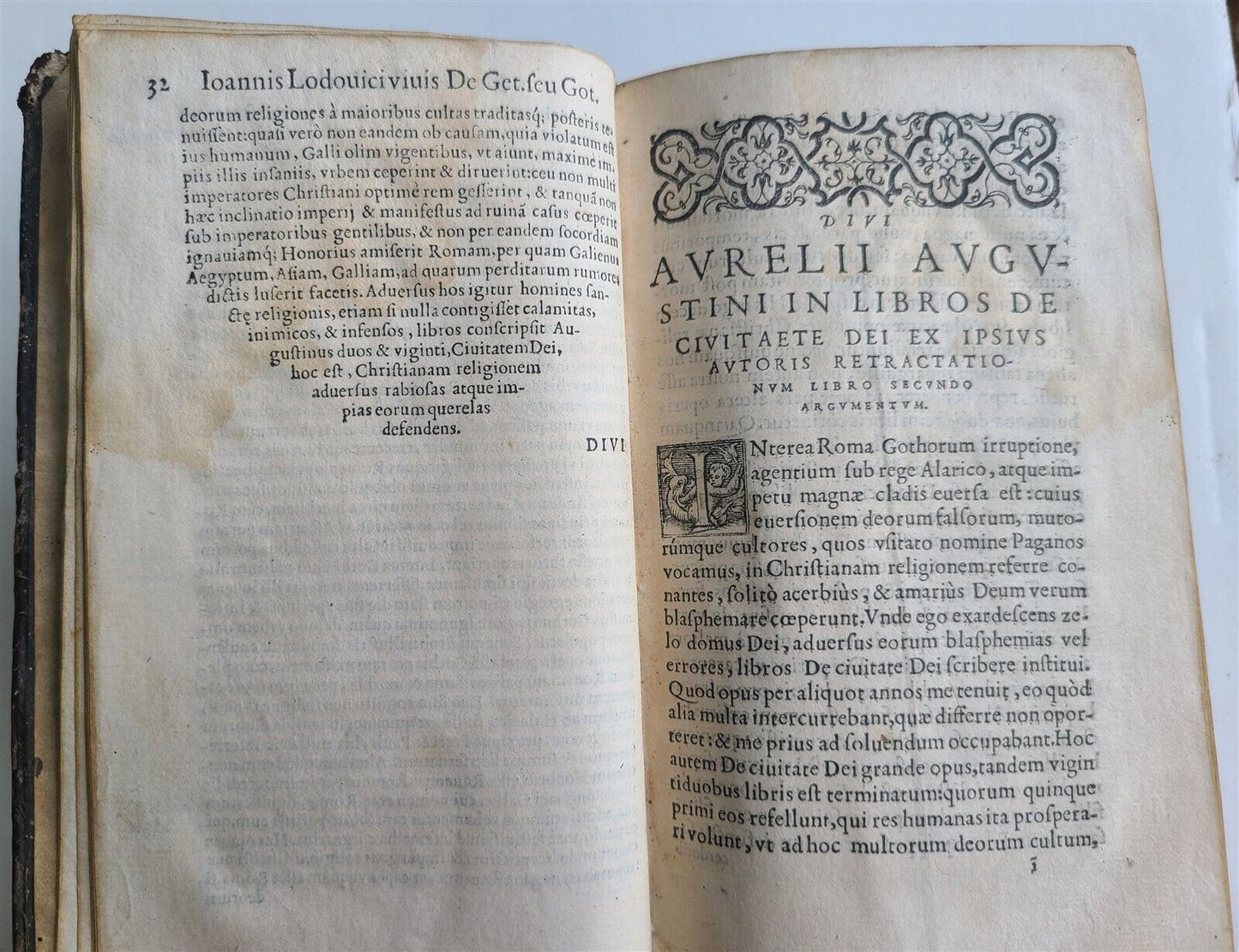 1563 AURELII AUGUSTINI HIPPONENSIS EPISCOPI DE CIVITATE DEI antique 16th CENTURY