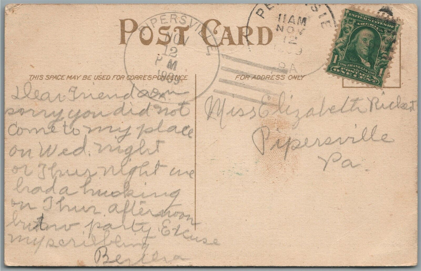 PERKASIE PA RAILROAD STATION RAILWAY DEPOT ANTIQUE POSTCARD