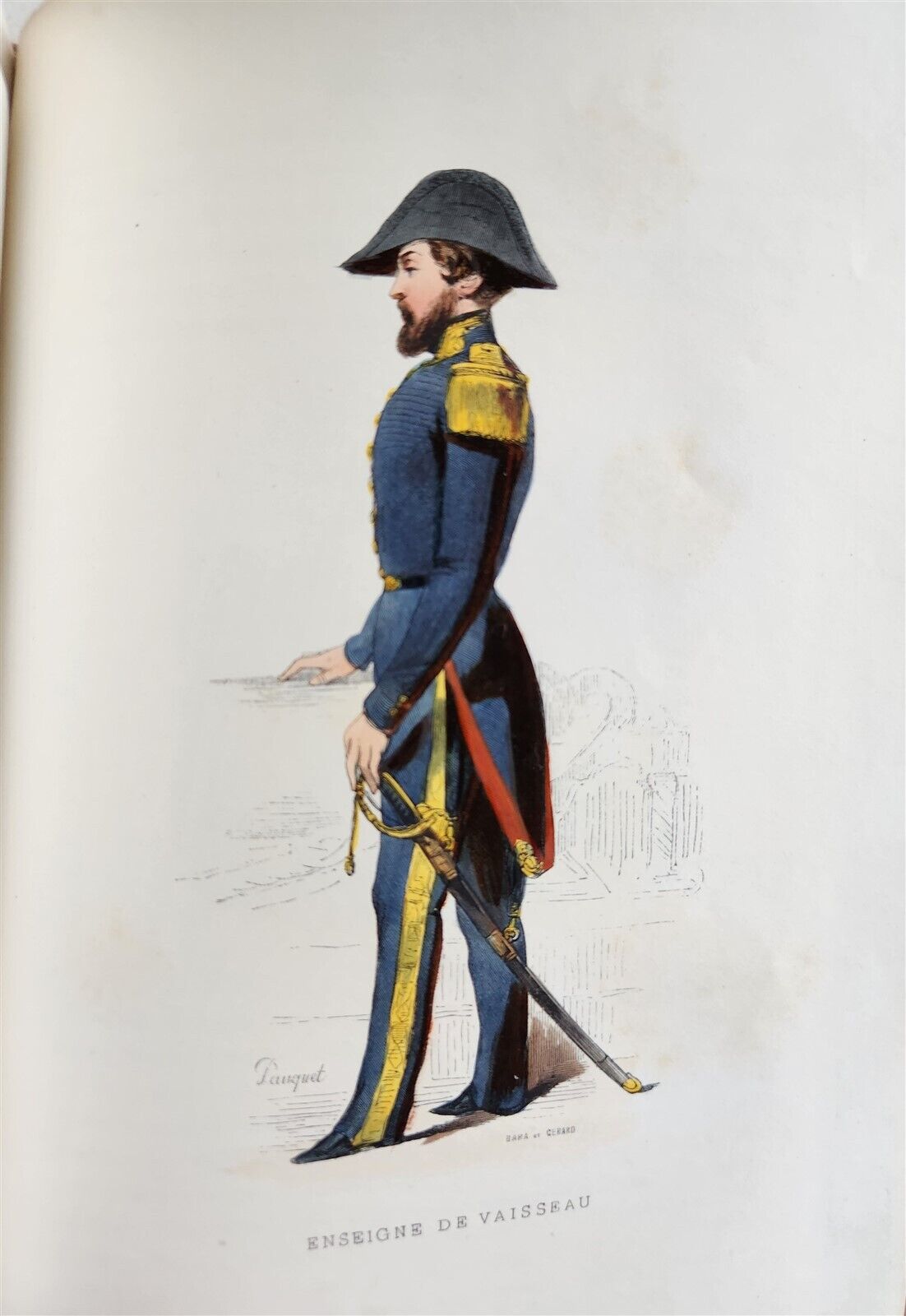 1844 MARINES HISTORY ILLUSTRATED antique LA MARINE King of Hanover PROVENANCE