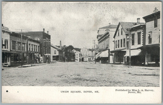 DOVER ME UNION SQUARE ANTIQUE POSTCARD