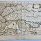 1640 ZVYDHOLLANDIA NETHERLANDS MAP by WILLEM BLAEU antique AUTHENTIC handcolored