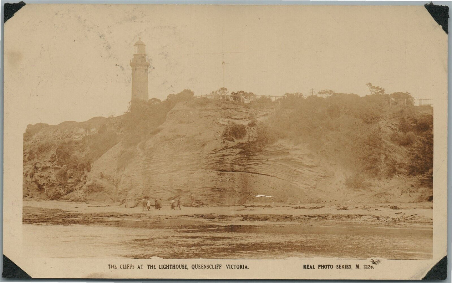 QUEENSCLIFF LIGHT HOUSE VIC. AUSTRALIA ANTIQUE REAL PHOTO POSTCARD RPPC