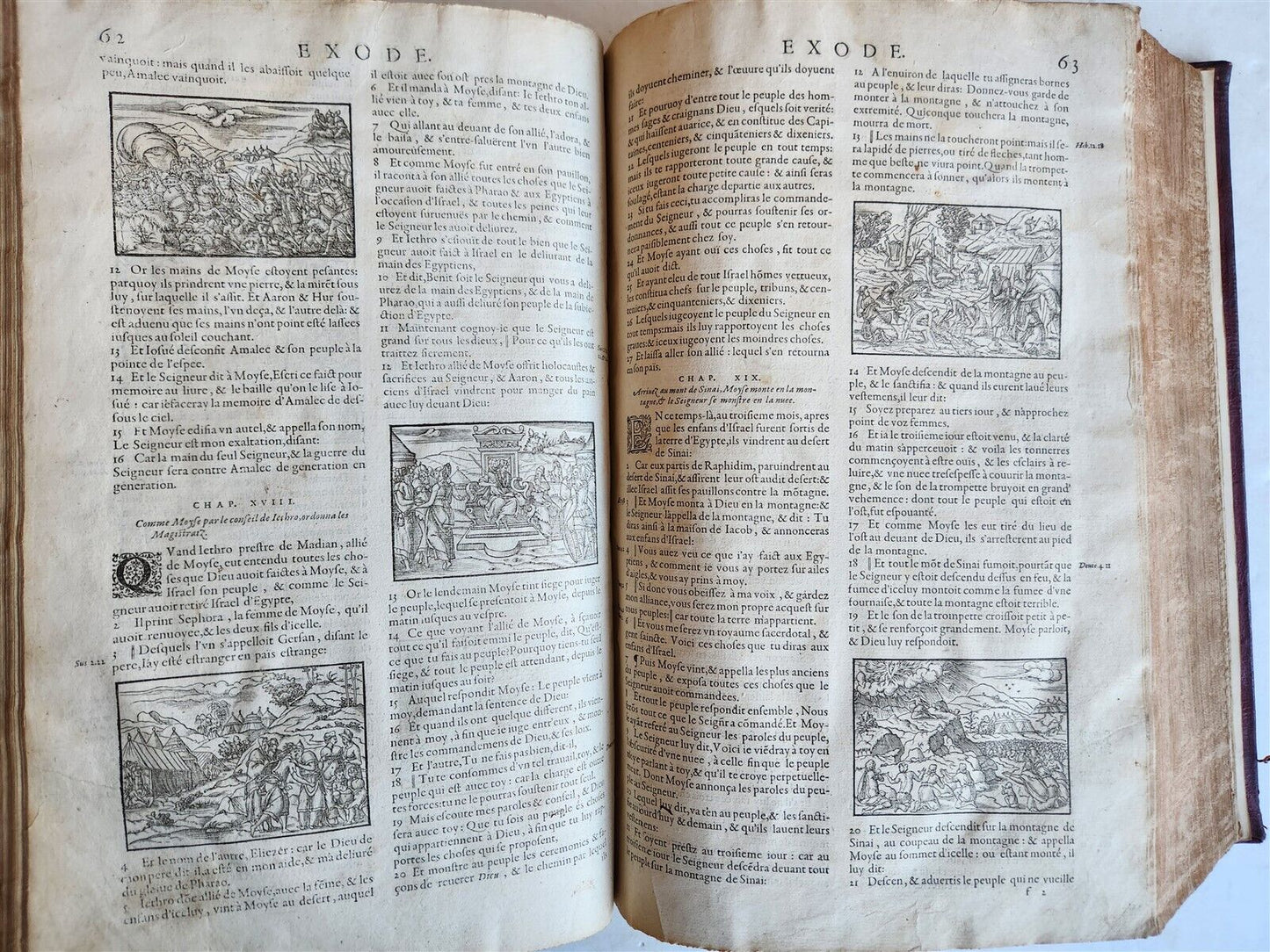 1578 BIBLE in FRENCH ILLUSTRATED antique MASSIVE FOLIO 16th CENTURY