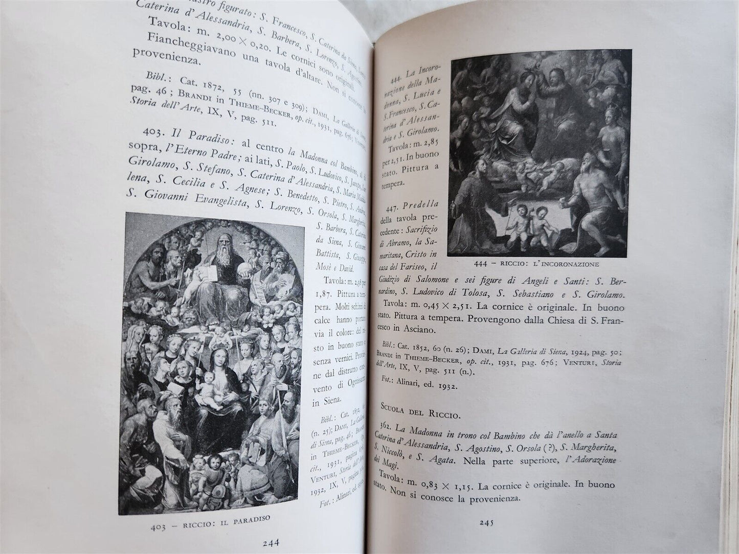 1933 LA REGIA PINACOTECA DI SIENA antique ILLUSTRATED