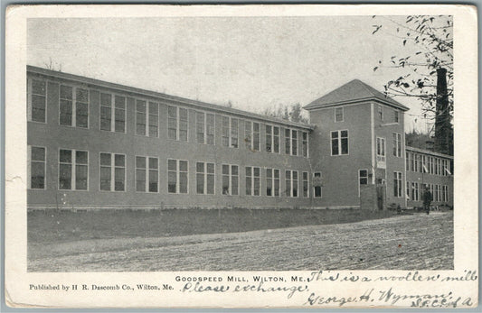 WILTON ME GOODSPEED MILL ANTIQUE POSTCARD