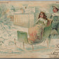 CHRISTMAS WINTER & SUMMER printed in Germany ANTIQUE POSTCARD
