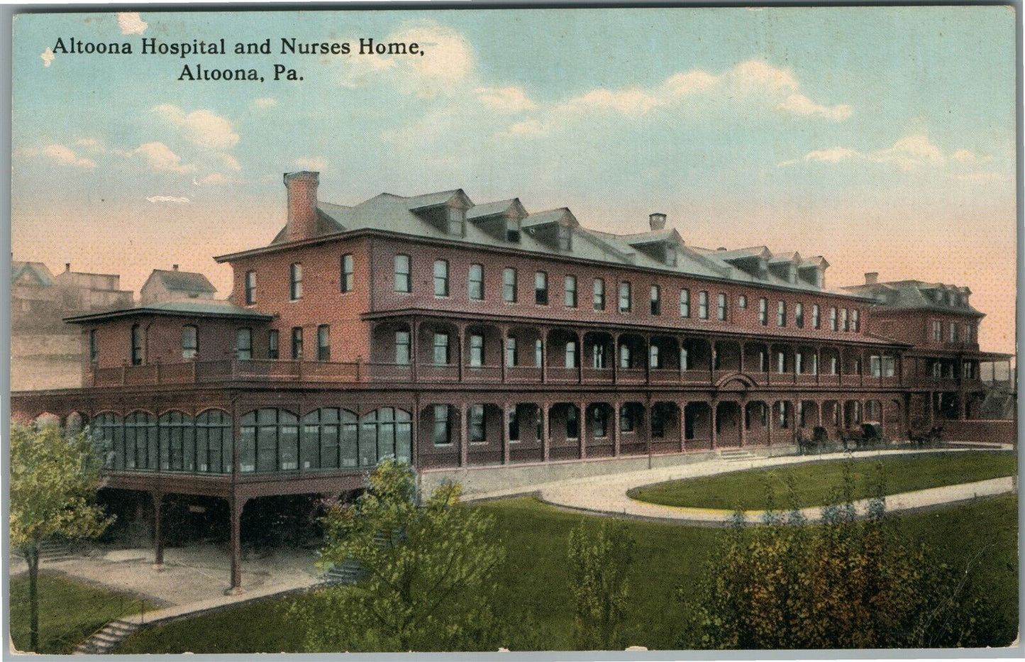ALTOONA PA HOSPITAL AND NURSES HOME ANTIQUE POSTCARD