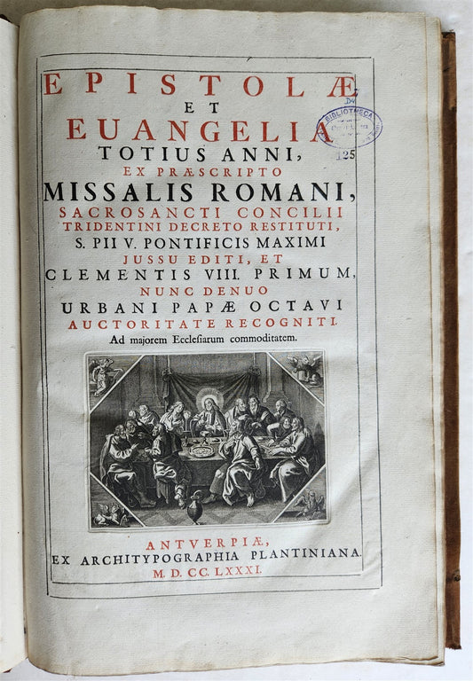 1781 PLANTIN Epistolae et Euangelia MISSAL antique LARGE FOLIO