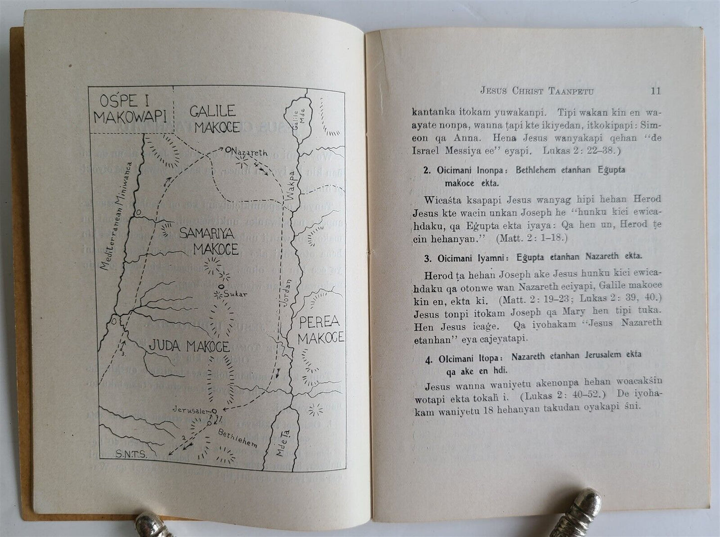 1909 DAKOTA INDIAN LANGUAGE LIFE OF CHRIST antique AMERICANA ILLUSTRATED w/ MAPS