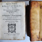 1574 ARISTOTLE 6 VOLS SET ILLUSTRATED antique VELLUM BINDINGS MANUSCRIPT SPINES