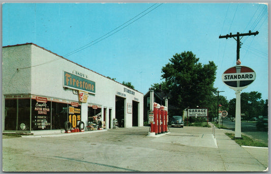ANGOLA IN GAS & SERVICE STATION VINTAGE POSTCARD